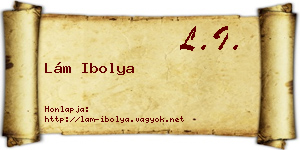 Lám Ibolya névjegykártya